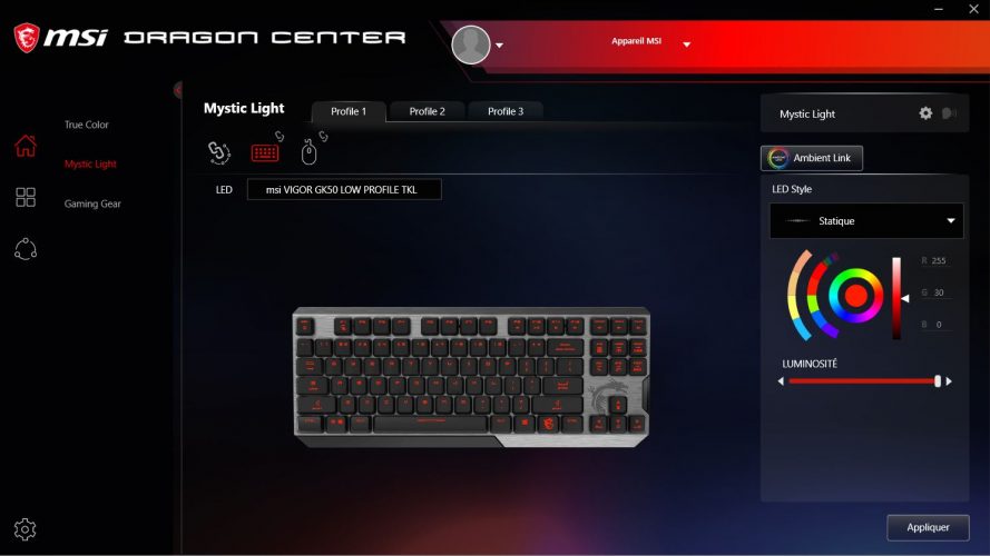 Test Msi Vigor Gk Low Profile Tkl Un Excellent Clavier Compact Et