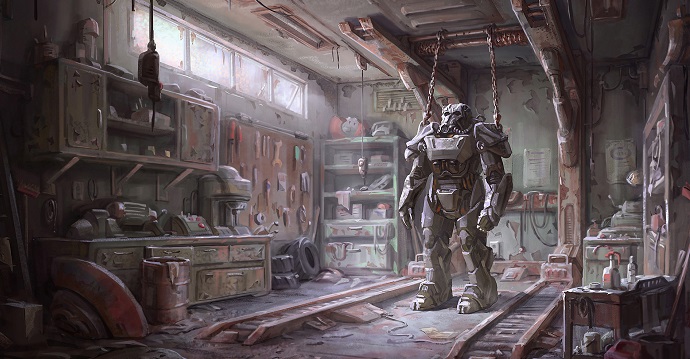Fallout 4 artwork avec une armure