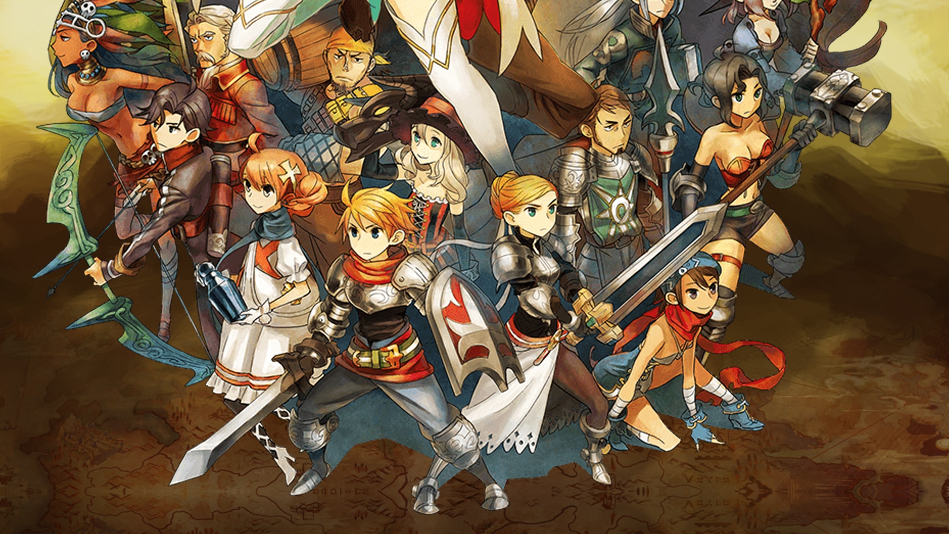 Grand Kingdom illustration avec les personnages du jeu