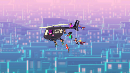 Image d'illustration pour l'article : Not a Hero sur PlayStation 4 sort aujourd'hui !