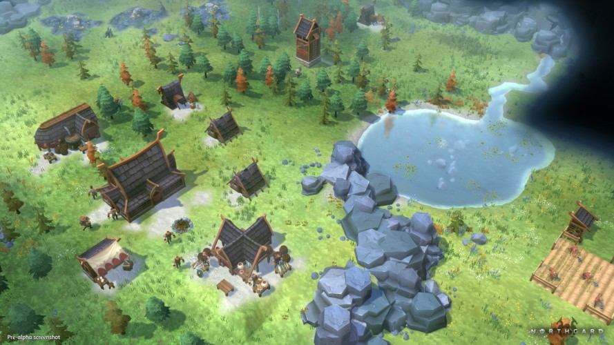 Northgard screenshot avec un village