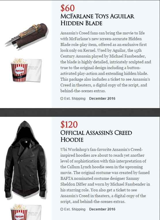 Assassin's creed film pack de précommandes 3