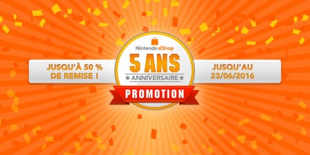 Image d'illustration pour l'article : Jusqu'à -50% sur certains jeux pour les 5 ans du Nintendo eShop