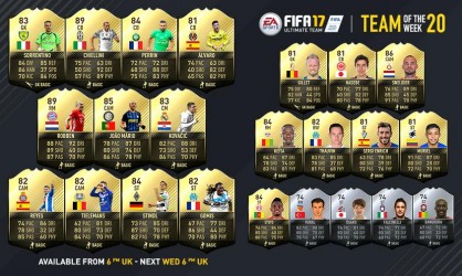 Image d'illustration pour l'article : FIFA 17 annonce sa Team Of The Week du 1er au 8 Février