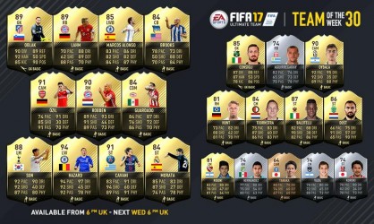Image d'illustration pour l'article : FIFA 17 annonce sa Team Of The Week du 12 au 19 Avril
