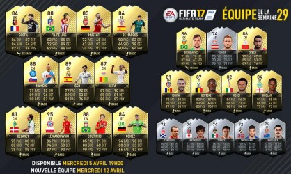 Image d'illustration pour l'article : FIFA 17 annonce sa Team Of The Week du 5 au 12 Avril