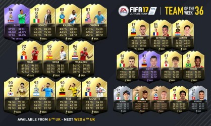 Image d'illustration pour l'article : FIFA 17 annonce sa Team Of The Week du 24 au 31 Mai