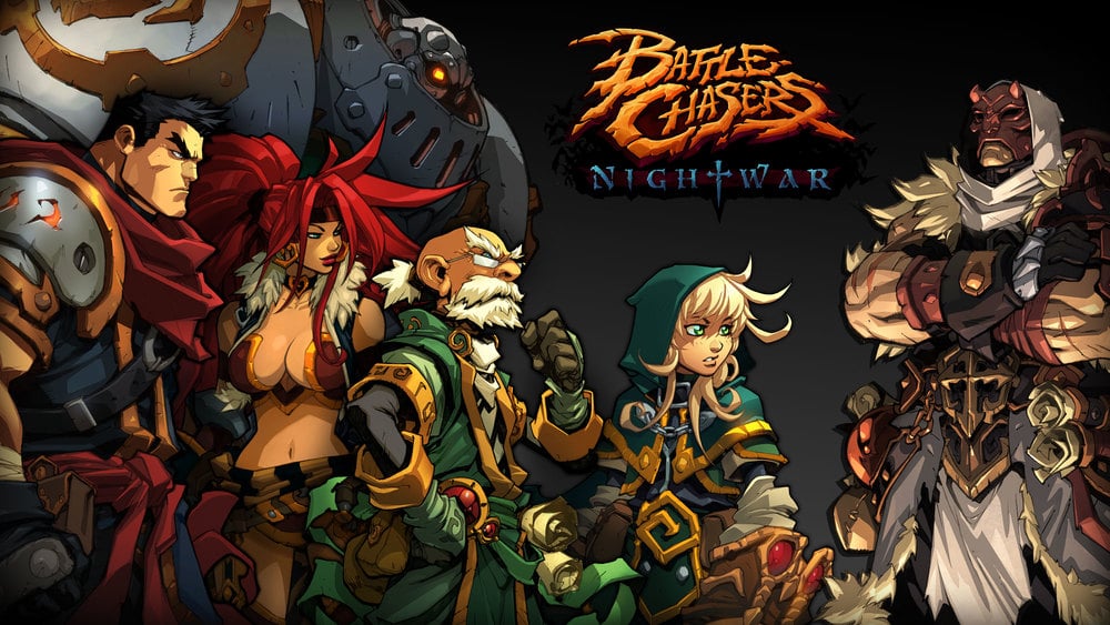 Battle Chasers : Nightwar illustration avec les héros du jeu