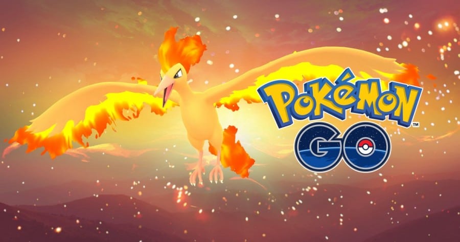 Pokemon GO avec sulfura et logo