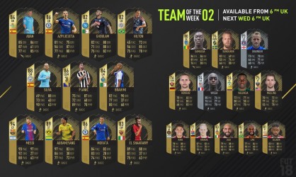 Image d'illustration pour l'article : FIFA 18 dévoile les joueurs de sa deuxième Team Of The Week !