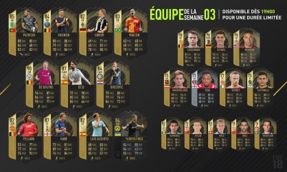 Image d'illustration pour l'article : FIFA 18 dévoile sa Team Of The Week du 4 au 11 octobre !