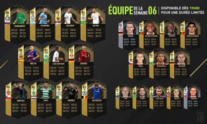 Image d'illustration pour l'article : FIFA 18 dévoile sa sixième Team Of The Week !
