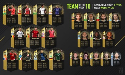 Image d'illustration pour l'article : FIFA 18 présente sa dixième Team Of The Week !