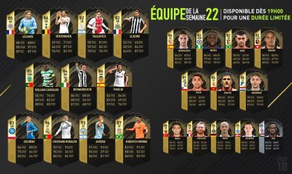 Image d'illustration pour l'article : FIFA 18 dévoile sa Team Of The Week numéro 22 !