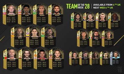Image d'illustration pour l'article : FIFA 18 dévoile sa Team Of The Week numéro 28 !