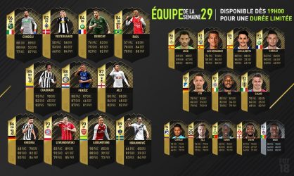 Image d'illustration pour l'article : FIFA 18 dévoile sa Team Of The Week numéro 29 !