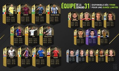 Image d'illustration pour l'article : FIFA 18 dévoile sa Team Of The Week numéro 31 !
