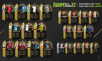 Image d'illustration pour l'article : FIFA 18 dévoile sa Team Of The Week numéro 32 !