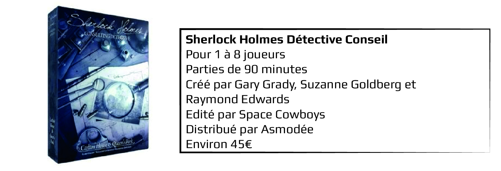 Sherlock Holmes Détective Conseil Présentation Jeu de société