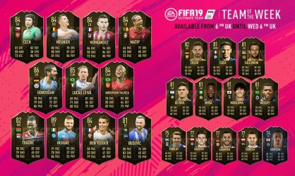 Image d'illustration pour l'article : Récapitulatif de la seconde Team Of The Week de FIFA 19 !