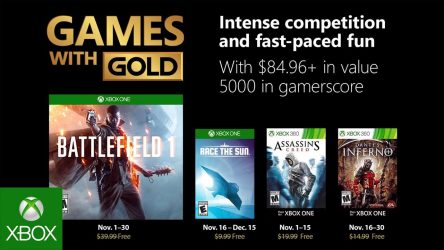 Image d'illustration pour l'article : Games with Gold : Les jeux de novembre 2018 dévoilés avec Battlefield 1