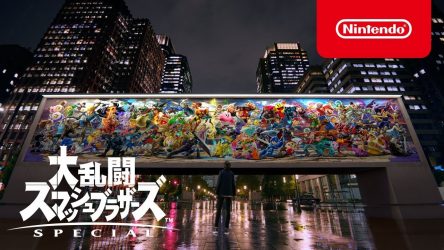 Image d'illustration pour l'article : Super Smash Bros Ultimate anime sa fresque pour la publicité japonaise