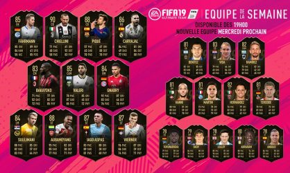 Image d'illustration pour l'article : FIFA 19 dévoile sa Team Of The Week numéro 12