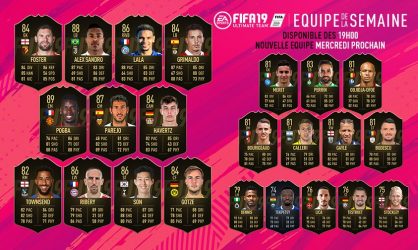 Image d'illustration pour l'article : FIFA 19 dévoile sa Team Of The Week numéro 15