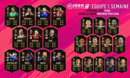 Image d'illustration pour l'article : FIFA 19 dévoile sa Team Of The Week numéro 19