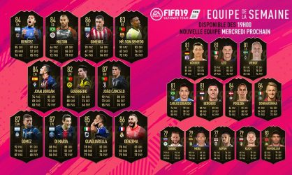 Image d'illustration pour l'article : FIFA 19 dévoile sa Team Of The Week numéro 20