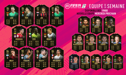Image d'illustration pour l'article : FIFA 19 dévoile sa Team Of The Week numéro 26