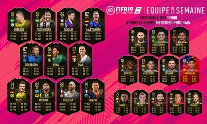 Image d'illustration pour l'article : FIFA 19 dévoile sa Team Of The Week numéro 32