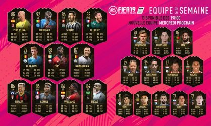Image d'illustration pour l'article : FIFA 19 dévoile sa Team Of The Week numéro 31