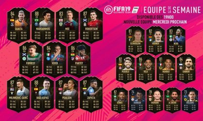 Image d'illustration pour l'article : FIFA 19 dévoile sa Team Of The Week numéro 29