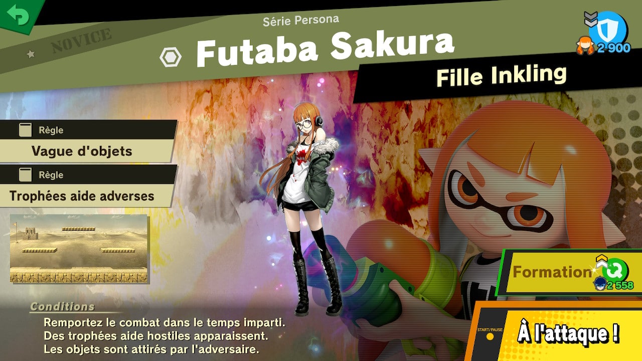 Guide super smash bros ultimate - les esprits supplémentaires persona 5 - futaba sakura