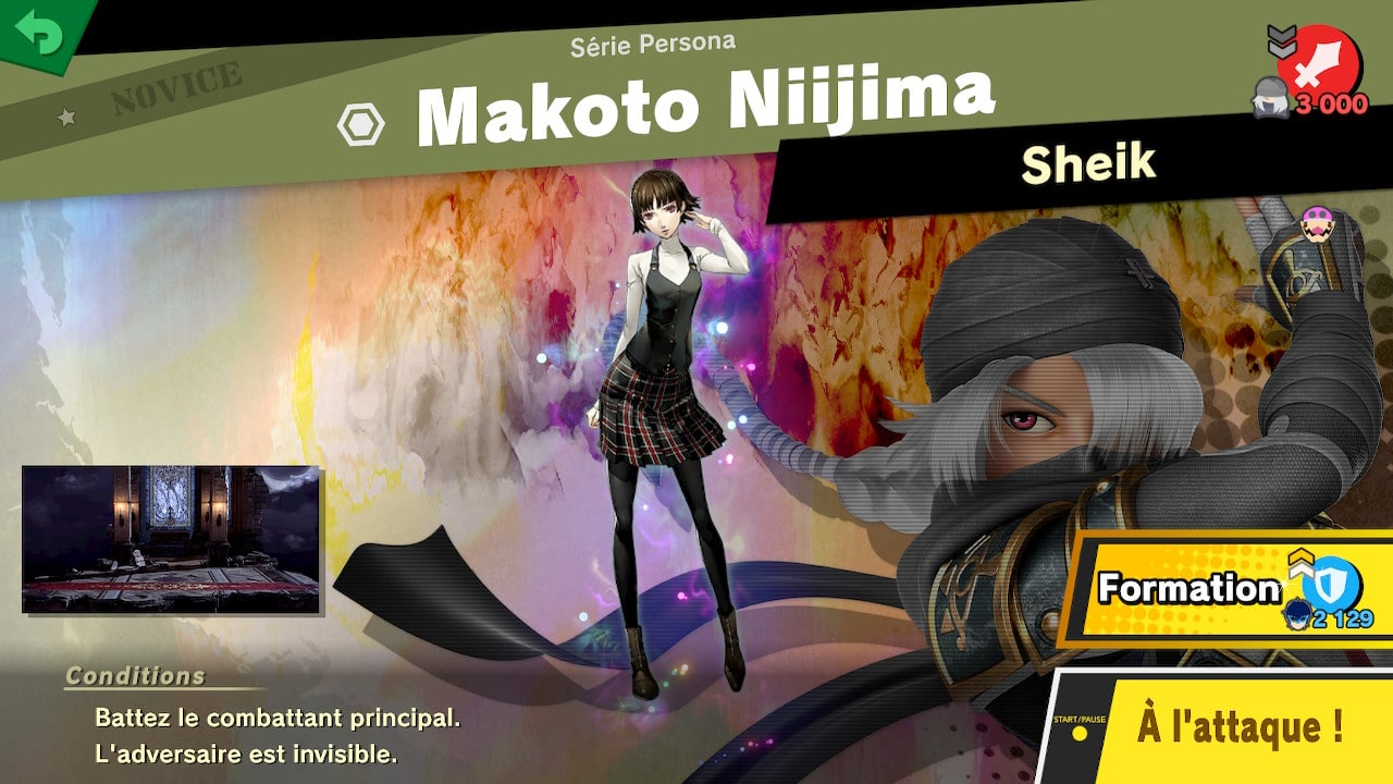 Guide super smash bros ultimate - les esprits supplémentaires persona 5 - makato niijima