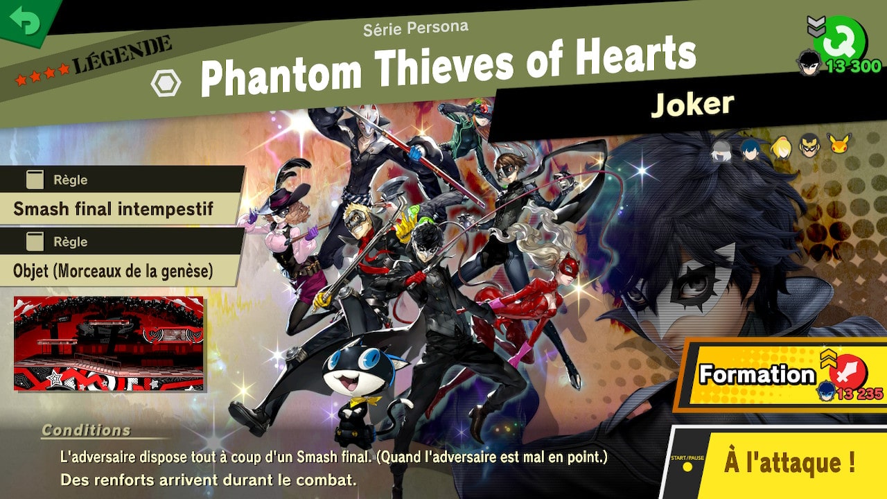 Guide super smash bros ultimate - les esprits supplémentaires persona 5 - phantom thieves of hearts