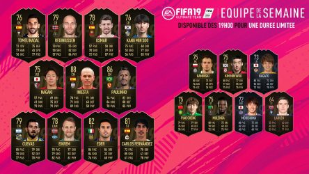 Image d'illustration pour l'article : FIFA 19 dévoile sa Team Of The Week numéro 40