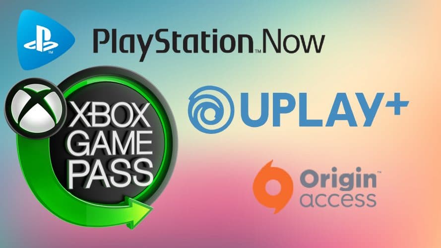 Services d'abonnements uplay+ game pass origin ps now ea access