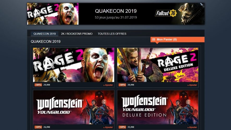 Gamesplanet : Des promotions sur les jeux Bethesda pour la QuakeCon 2019
