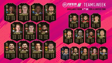 Image d'illustration pour l'article : FIFA 19 dévoile sa Team Of The Week numéro 43