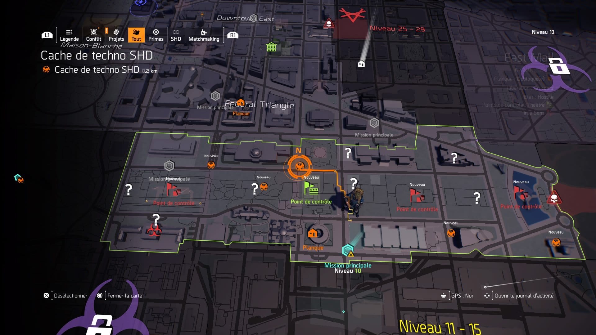 The division 2 caches techno shd east mall