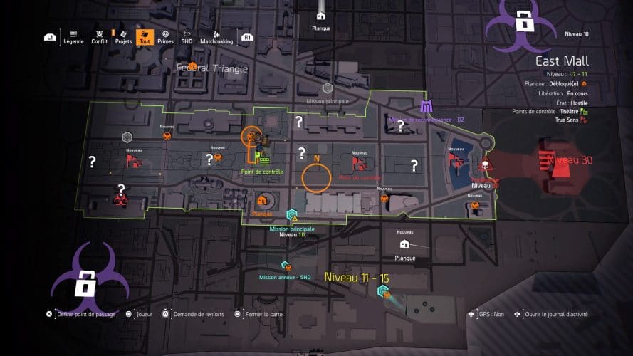 The division 2 caches techno shd east mall