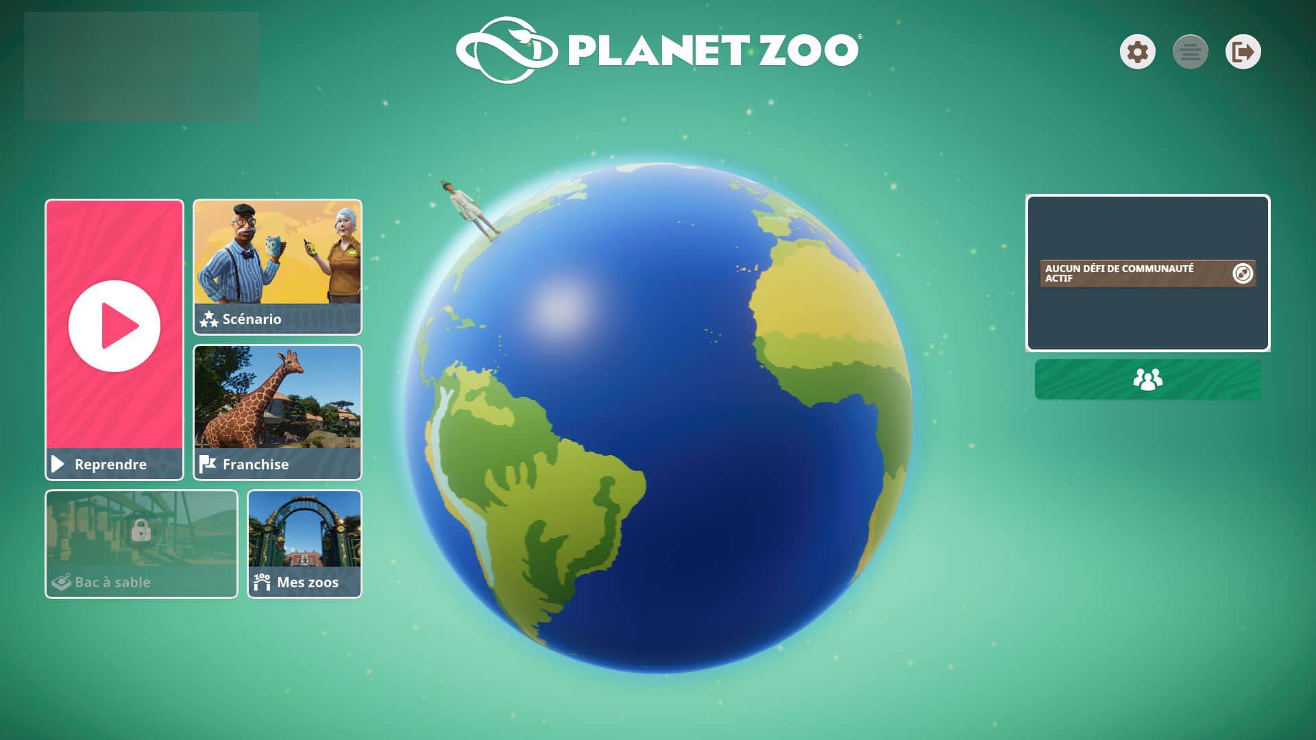 Planet zoo menu