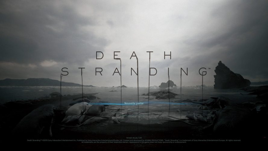 Death stranding écran de début