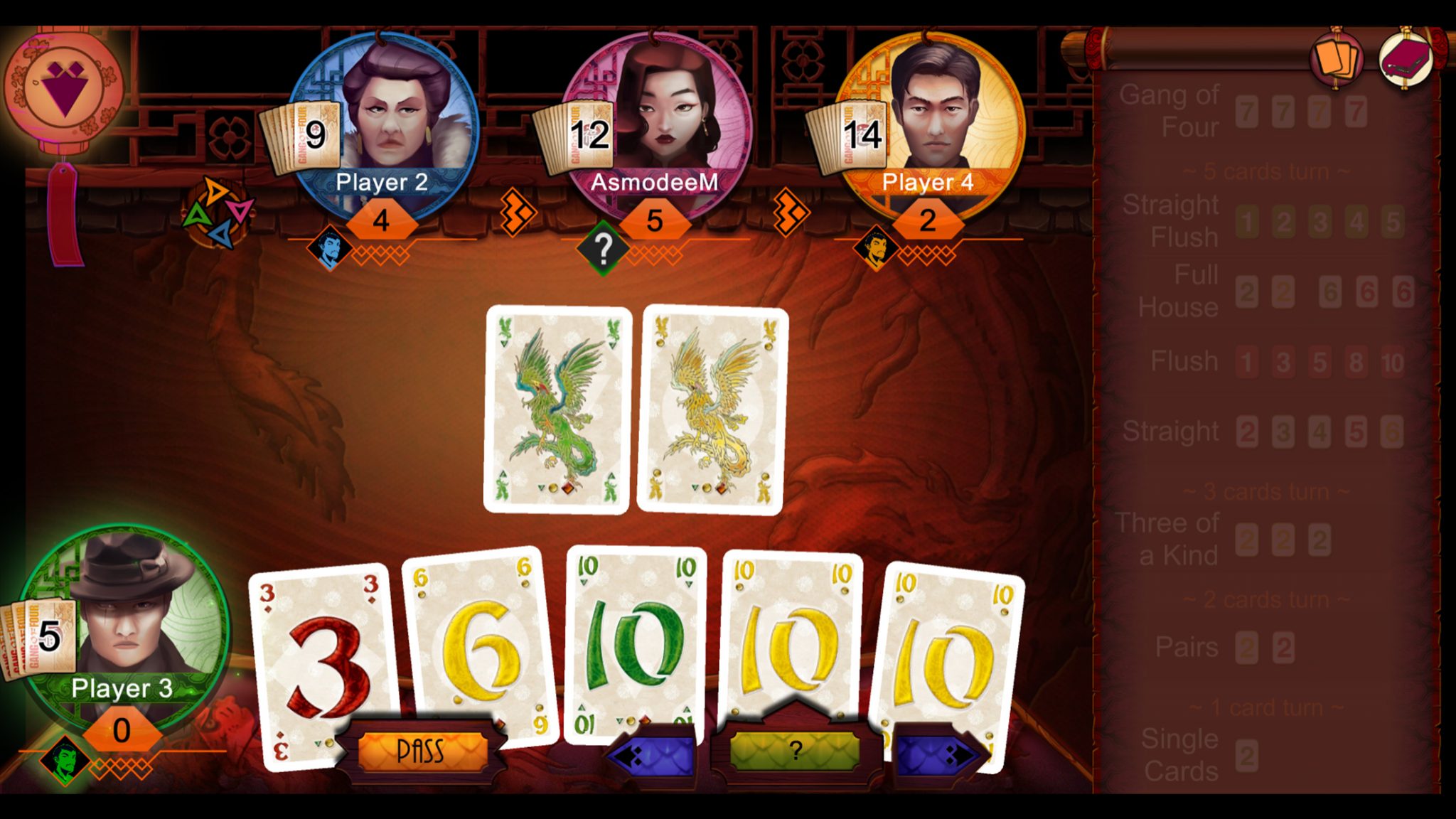 Gang of four screenshot écran jeu carte