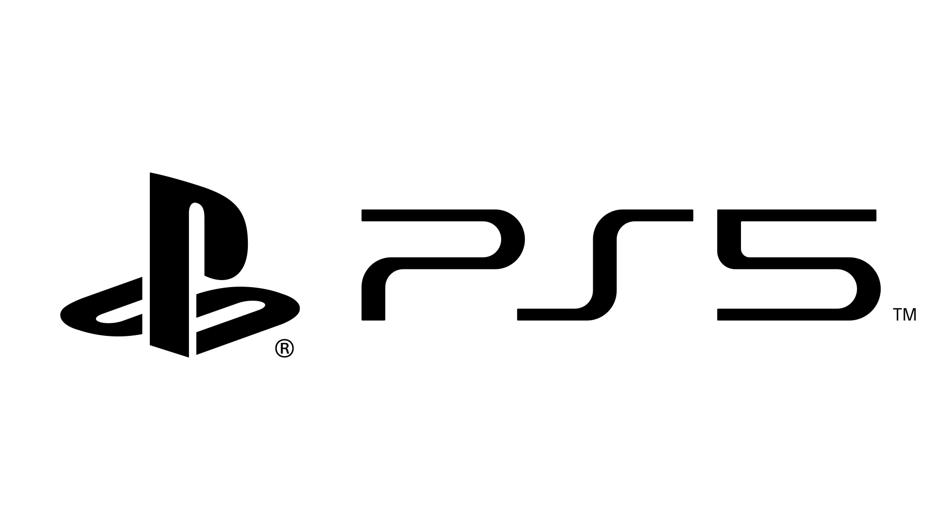 Ps5 logo noir sur blanc