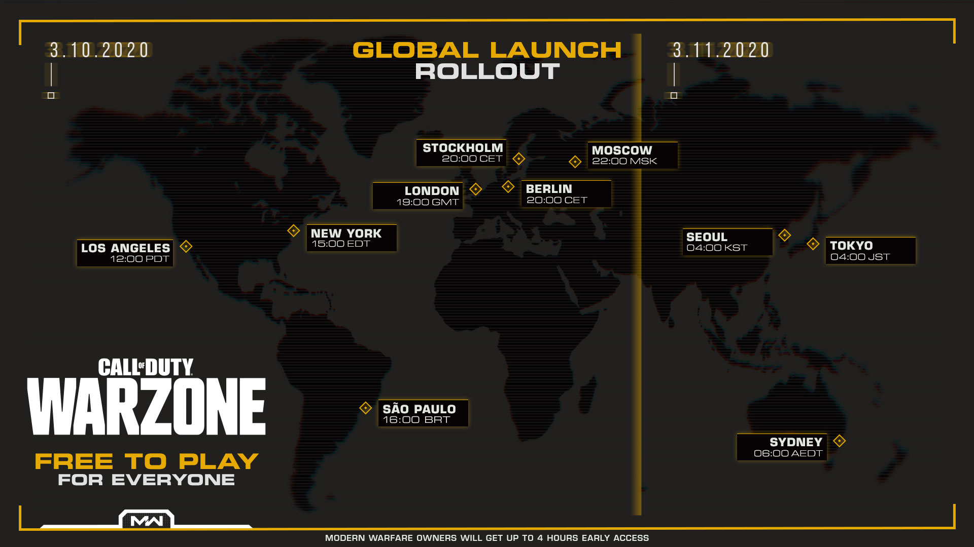 Call of duty warzone horaires accès