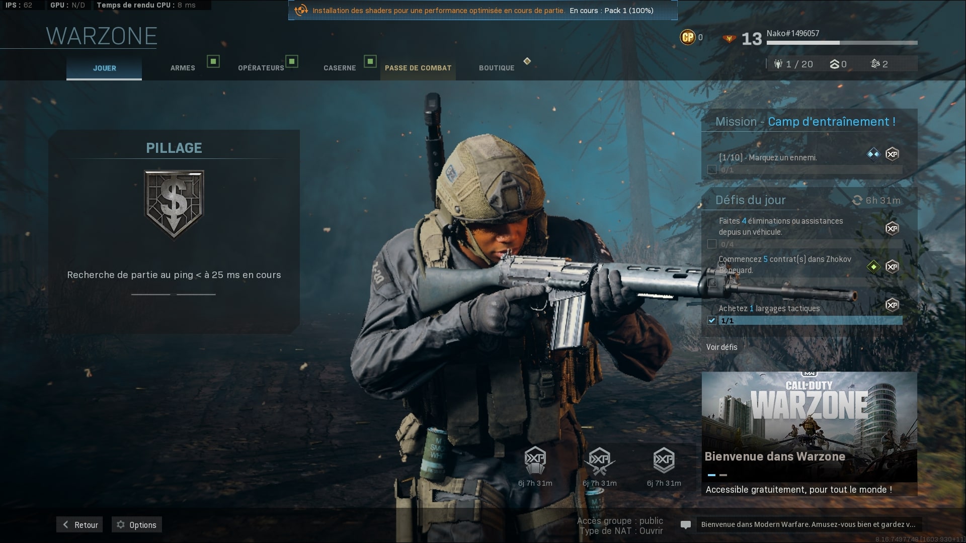 Astuce call of duty warzone mode pillage entrainement