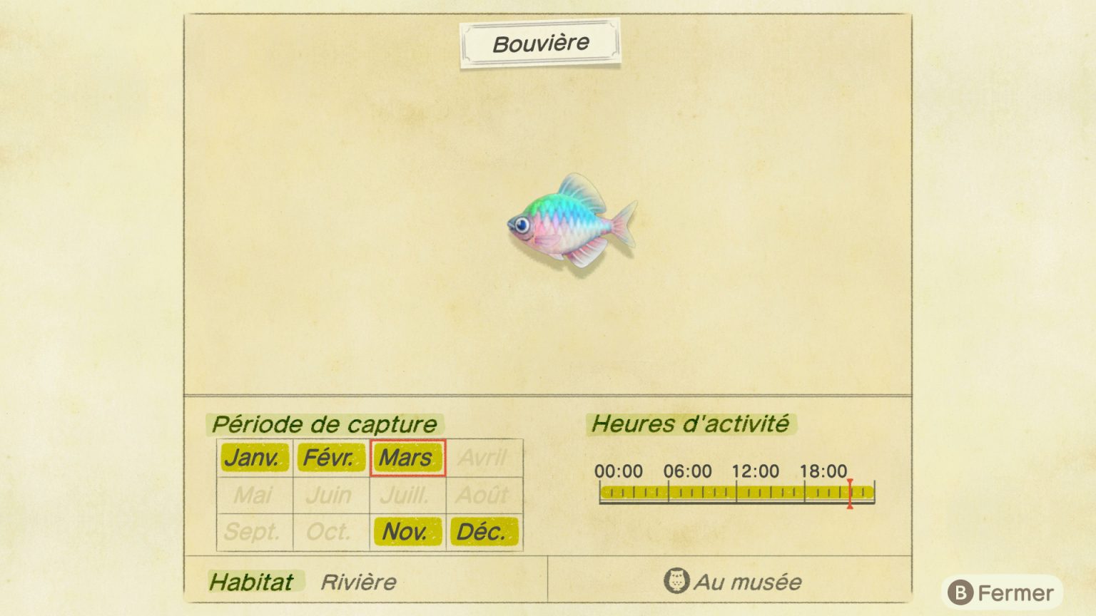 Liste des poissons - Animal Crossing New Horizons